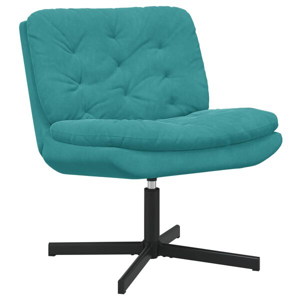 vidaXL Fauteuil relaxant pivotant Turquoise 63 x 75 x 76 cm Velours