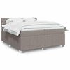 vidaXL Sommier &agrave; lattes de lit avec matelas Taupe 200x200 cm Tissu