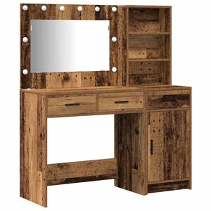 vidaXL Table de Toilette avec tiroir 2 pcs Marron Bois d'ing&eacute;nierie