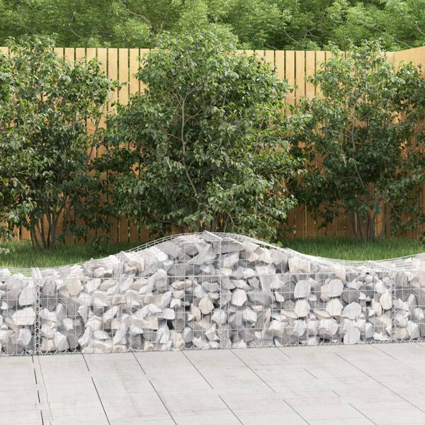 vidaXL Paniers à gabions arqués 2 pcs 200x50x40/60 cm fer galvanisé