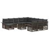 vidaXL Ensemble de canap&eacute; de jardin 13 pcs Gris et Gris fonc&eacute;