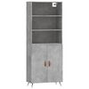 vidaXL Buffet haut Gris b&eacute;ton 69,5x34x180 cm Bois d'ing&eacute;nierie