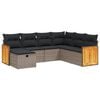 vidaXL Salon de jardin avec coussins 7 pcs gris r&eacute;sine tress&eacute;e