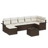 vidaXL Ensemble de canap&eacute; de jardin 8 pc Marron polyrotin