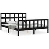 vidaXL Cadre de lit sans matelas noir bois de pin massif