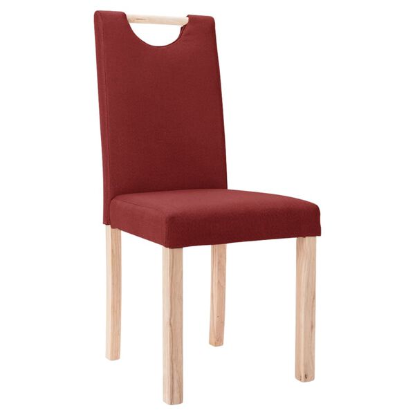 vidaXL Chaises &agrave; manger lot de 6 rouge bordeaux tissu