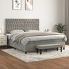 vidaXL Sommier &agrave; lattes de lit et matelas Gris clair 180x200cm Velours