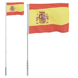 vidaXL Drapeau de l'Espagne et m&acirc;t 5,5 m Aluminium
