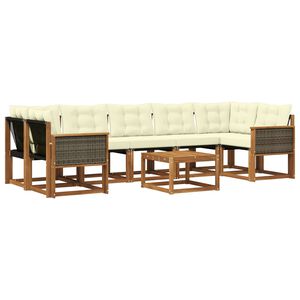 vidaXL Ensemble de canap&eacute;s d'ext&eacute;rieur 8 pc Naturel et Cr&egrave;me