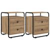 vidaXL Table de chevet 2 pc Ch&ecirc;ne artisanal Bois d'ing&eacute;nierie