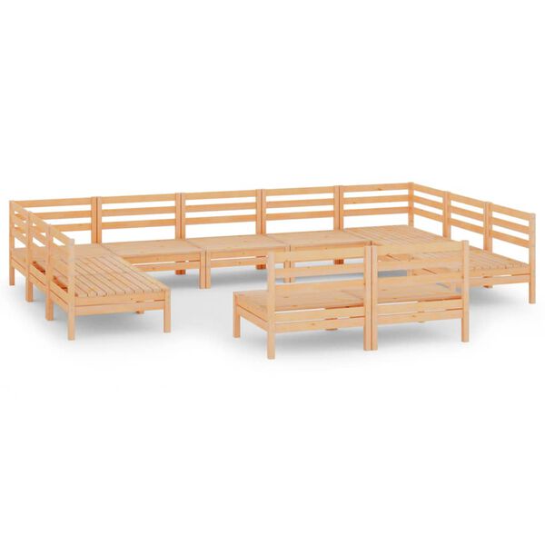 vidaXL Salon de jardin 11 pcs Bois de pin massif