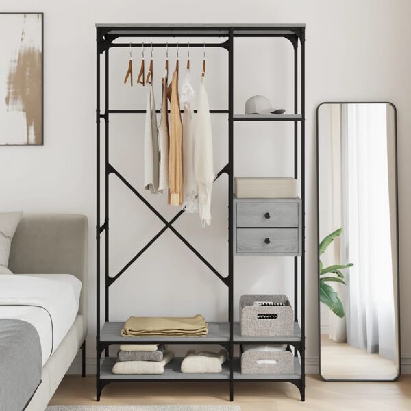 vidaXL Armoire &agrave; tiroirs sonoma gris 100x40x180 cm bois d'ing&eacute;nierie