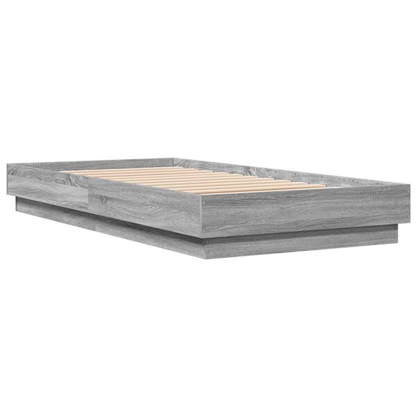 vidaXL Cadre de lit sans matelas sonoma gris 75x190 cm