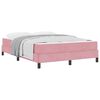 vidaXL Lit &agrave; ressorts avec matelas Rose 160 x 220 cm tissu
