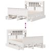 vidaXL Lit biblioth&egrave;que sans matelas blanc 150x200 cm bois pin massif