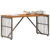 vidaXL Table de jardin Gris 80 x 40 x 40 cm Acier et Rattan Poly