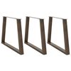 vidaXL Pieds de table &agrave; manger forme de V 3 pcs naturel 90x(72-73,3)cm