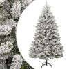vidaXL Sapin de No&euml;l artificiel &agrave; charni&egrave;res avec neige floqu&eacute;e 180 cm