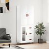 vidaXL Buffet haut Blanc 69,5x34x180 cm Bois d'ing&eacute;nierie