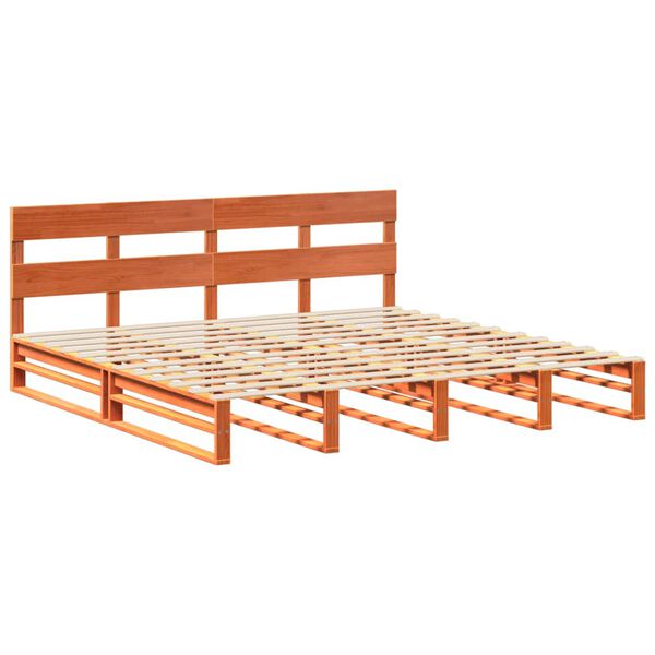 vidaXL Cadre de lit sans matelas cire marron 180x200cm bois pin massif