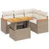 vidaXL Salon de jardin avec coussins 5 pcs beige r&eacute;sine tress&eacute;e