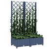 vidaXL Jardini&egrave;re de jardin avec treillis Bleu Gris 80x40x121,5 cm PP