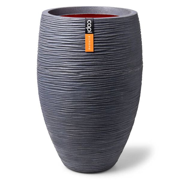 Capi Pot &agrave; fleurs Nature Rib &eacute;l&eacute;gant 45x72 cm Gris fonc&eacute;