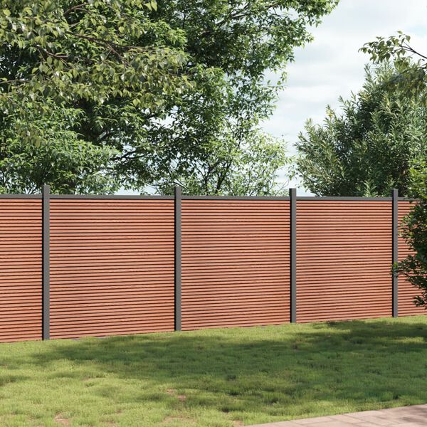 vidaXL Panneau de cl&ocirc;ture marron 526x186 cm WPC
