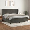 vidaXL Sommier &agrave; lattes de lit et matelas Gris fonc&eacute; 200x200cm Velours