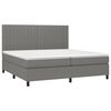 vidaXL Sommier &agrave; lattes de lit et matelas et LED Gris fonc&eacute; 200x200 cm
