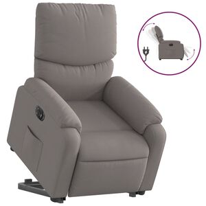 vidaXL Fauteuil inclinable &eacute;lectrique taupe tissu