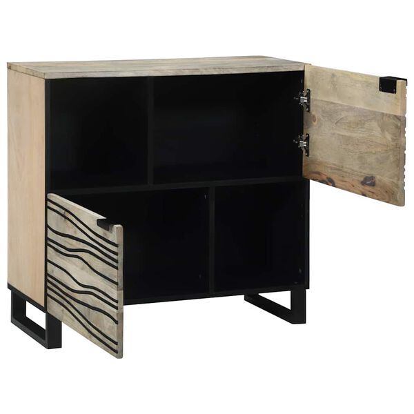 vidaXL Buffet Blanc 80 x 33 x 75 cm bois de manguier massif