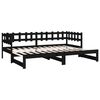 vidaXL Lit coulissant sans matelas noir 2x(90x200) cm