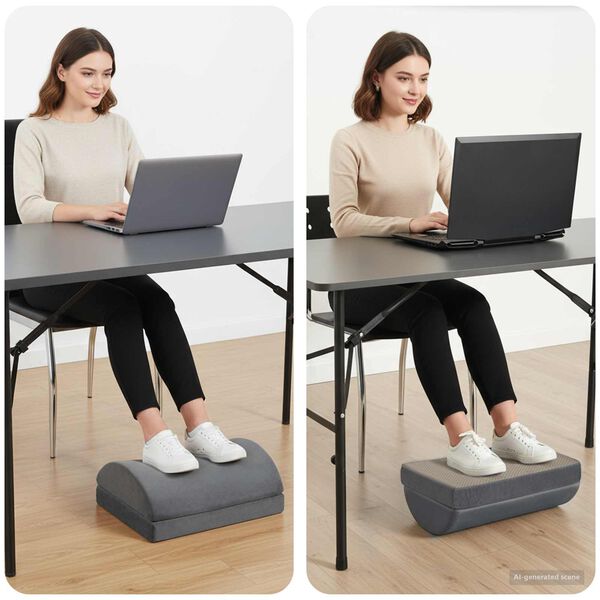 vidaXL Coussin de repose-pieds Uni Gris