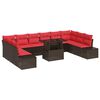 vidaXL Ensemble de canap&eacute; de jardin 11 pc Marron polyrotin