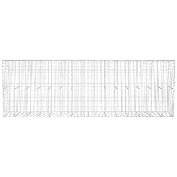 vidaXL Mur en gabion avec couvercle Acier galvanis&eacute; 600 x 50 x 200 cm