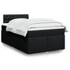 vidaXL Sommier à lattes de lit avec matelas noir 120x190 cm tissu