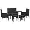 vidaXL Salon de jardin 6 pcs avec coussins Noir R&eacute;sine tress&eacute;e