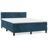 vidaXL Sommier &agrave; lattes de lit et matelas Bleu fonc&eacute; 140x200cm Velours
