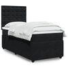vidaXL Sommier &agrave; lattes de lit avec matelas Noir 90x200 cm Velours