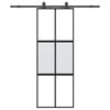 vidaXL Porte coulissante kit quincaillerie noir 76x205 cm verre tremp&eacute;
