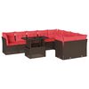 vidaXL Ensemble de canap&eacute; de jardin 10 pcs avec coussins marron