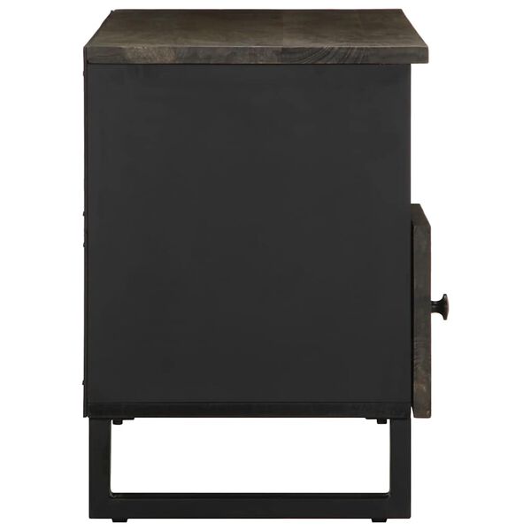 vidaXL Meuble TV noir 100x33x46 cm bois massif de manguier