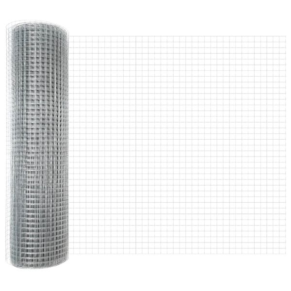 vidaXL Clôture en fil soudé Argent 0.8 x 25 m Acier