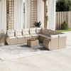 vidaXL Salon de jardin 11 pcs avec coussins beige r&eacute;sine tress&eacute;e
