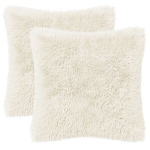 vidaXL Coussin avec oreiller HEERLEN 2 pi&egrave;ces Blanc Fleece PV