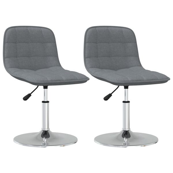 vidaXL Chaises pivotantes &agrave; manger lot de 2 gris clair tissu
