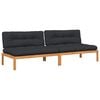 vidaXL Canap&eacute;s centraux palette de jardin et coussins 2pcs bois acacia