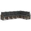 vidaXL Ensemble de canap&eacute; de jardin 7 pcs Gris polyrotin