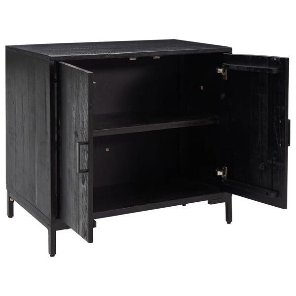 vidaXL Buffet Noir 75x35x70 cm Bois de pin massif